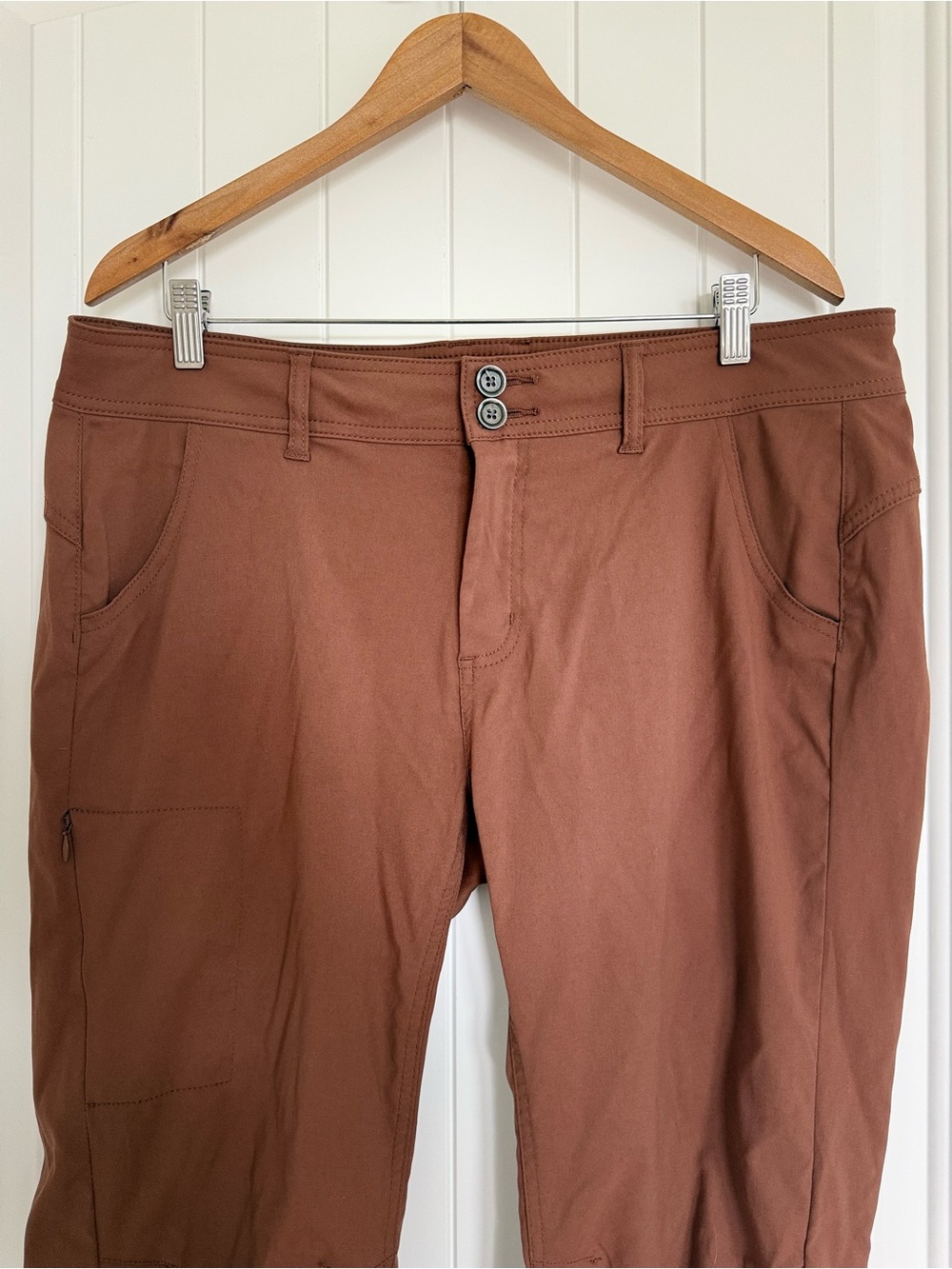 prAna Halle Hiking Pants Brown Stretch Zion Mid-Rise Roll-Up Straight Leg 16 - Picture 5 of 13